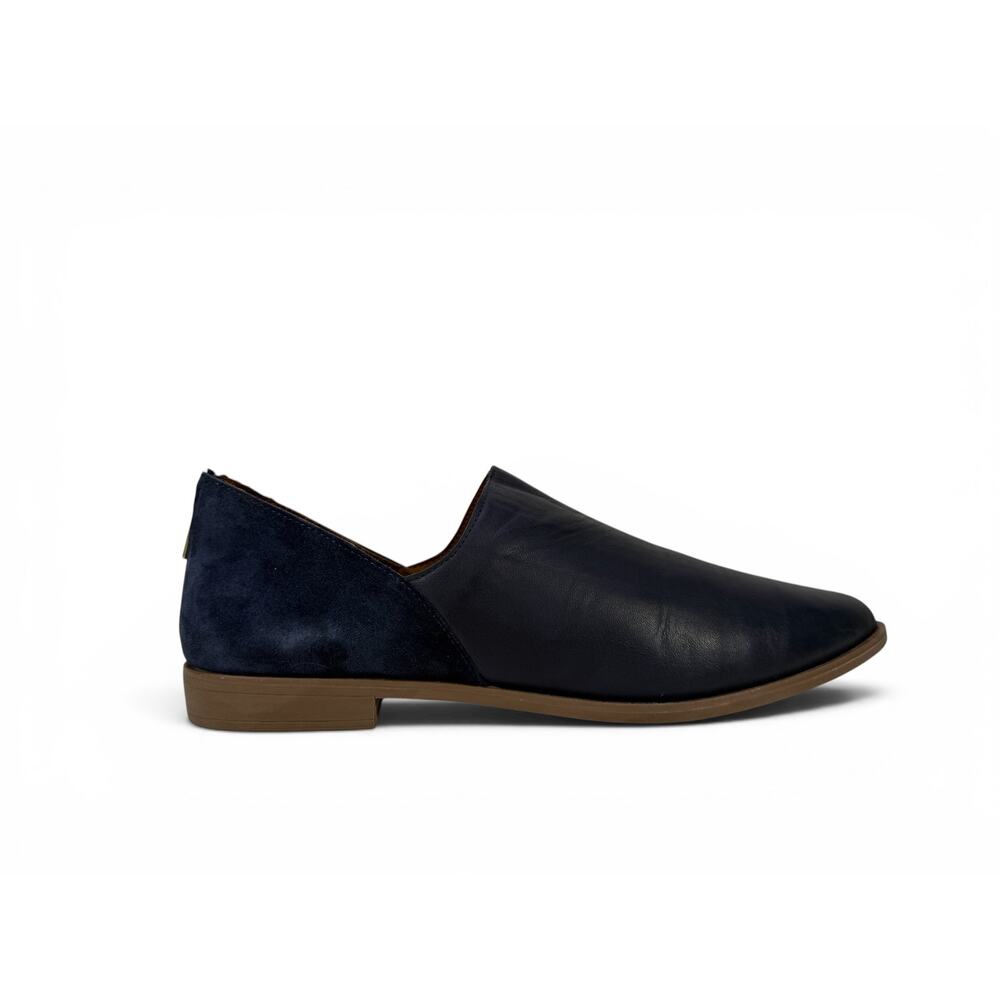 Bueno Beau‎ Flats Womens 9.5 10 EU 40 Blue Leather Pointed Toe Slip On Shoes
